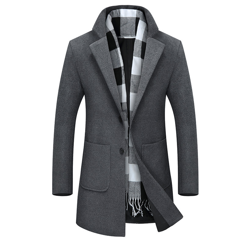 

Mens Mid-long Busniess Trench Coat Casual Slim Fit Jacket