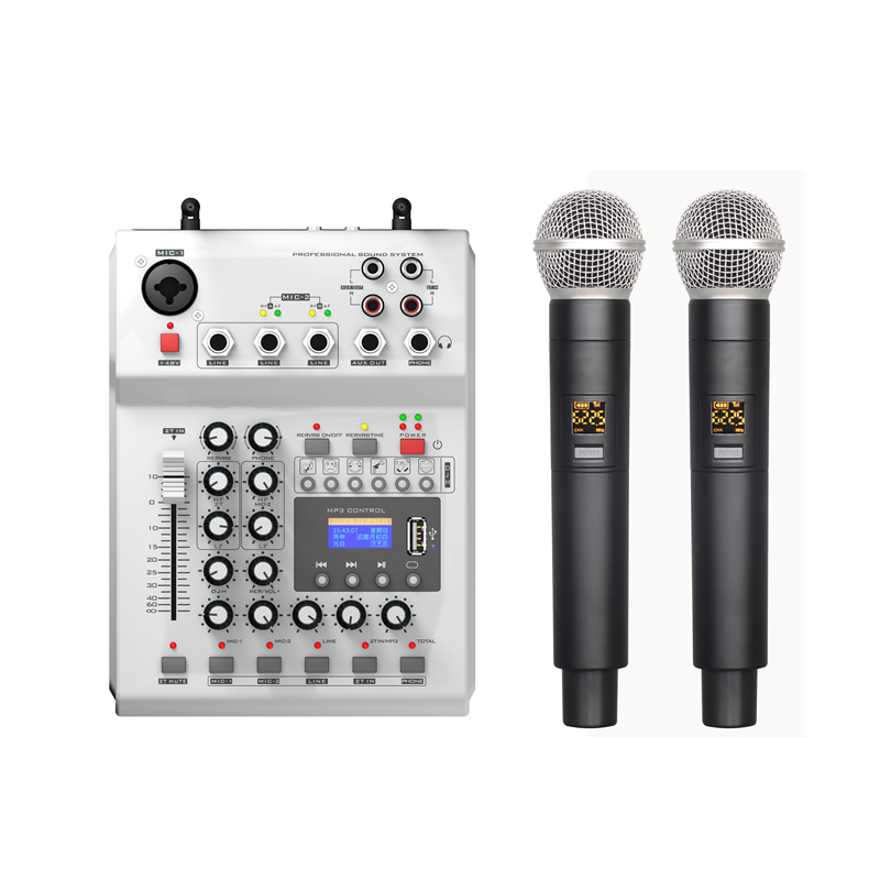 

FOLE F-12T-USB KTV Stage DJ Audio Mixer Mixing Console с Дисплей с 2 Микрофон