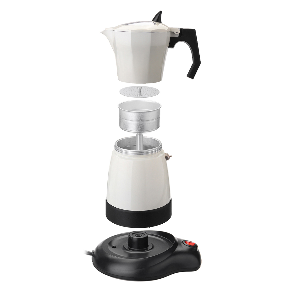 6 Cups Electric Tea Coffee Maker Pot Espresso Machine Mocha Home Office 480W Coffee Machine 17