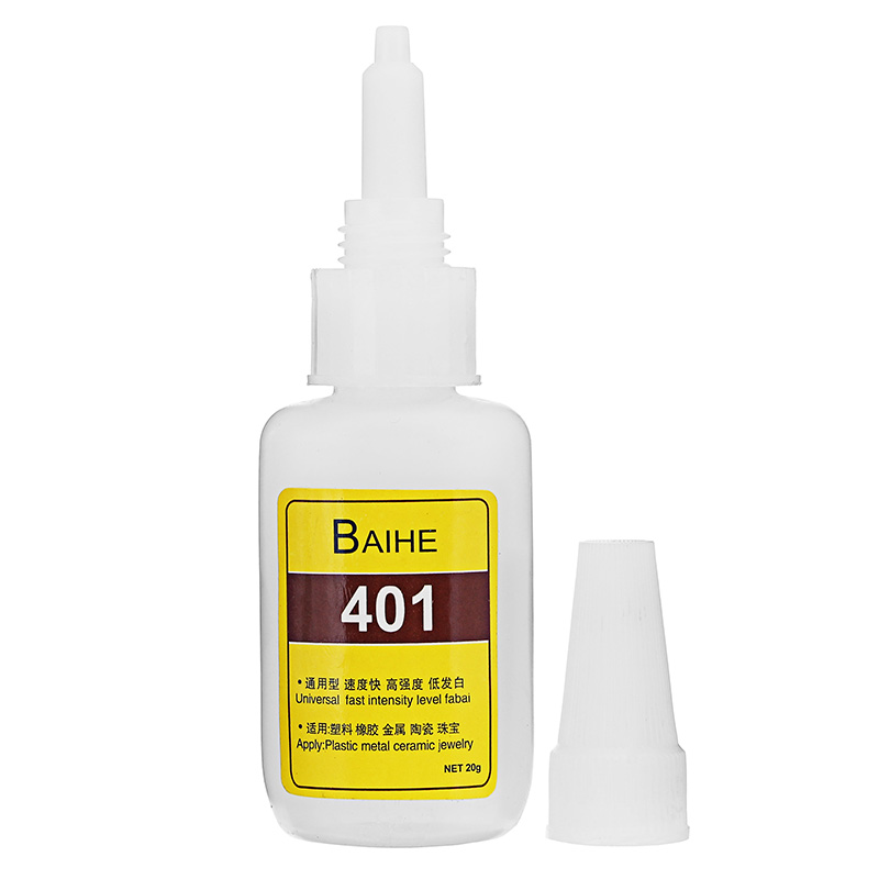 

BAIHERE 401 High Strength Quick Drying Glue Instant Strong Adhesive High Temperature Low Bloom 20g