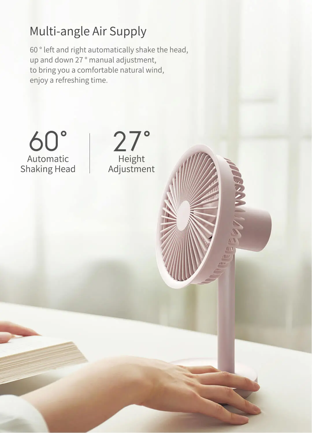 Xiaomi Solove F5 Desktop Fan 60° Shaking Head 3 Modes 4000mAh Portable Fan 7