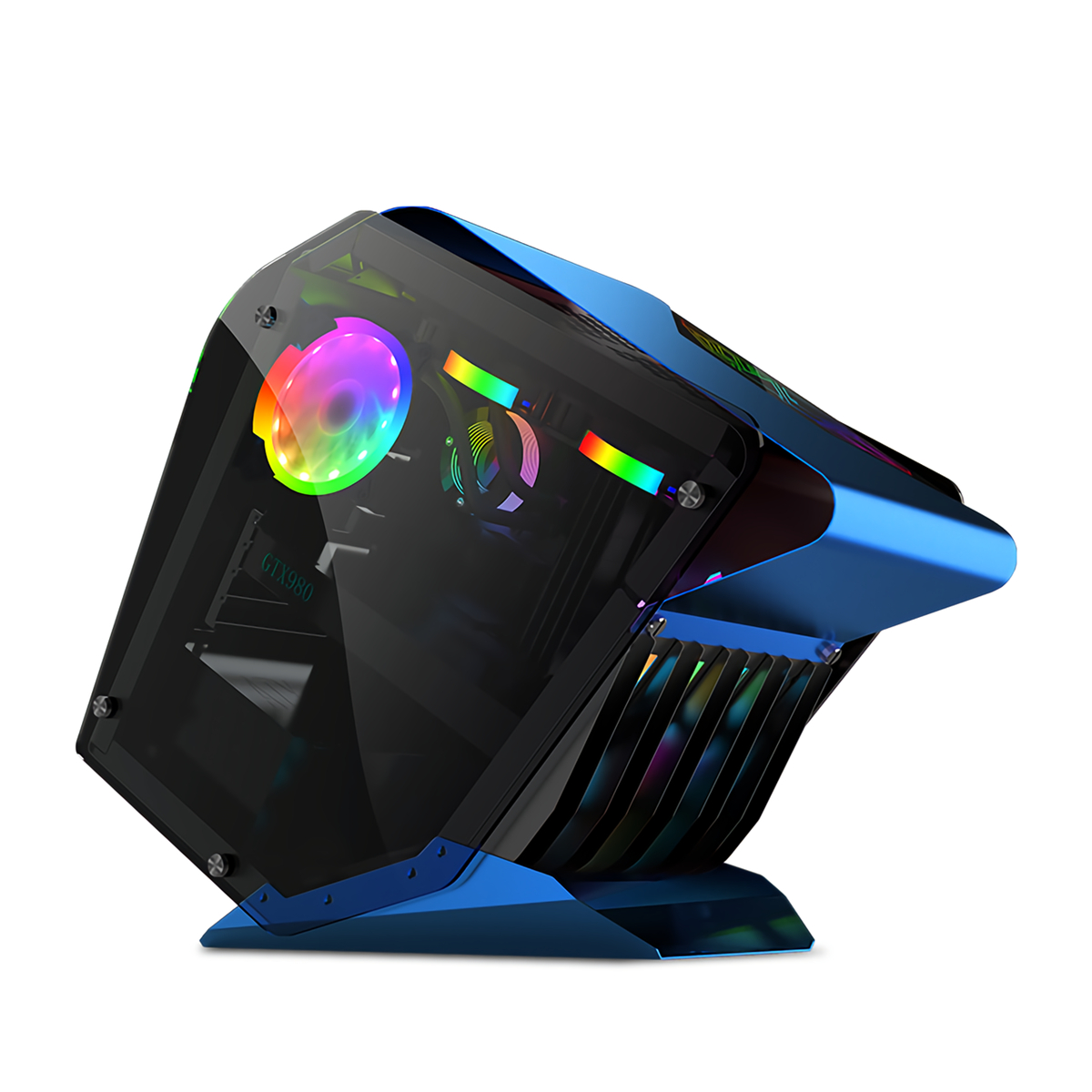 Find EVESKY Little Monster RGB Computer Case CPU M-ATX Water Cooling Double-sided Transparent Glass Gaming Chassis for Sale on Gipsybee.com with cryptocurrencies