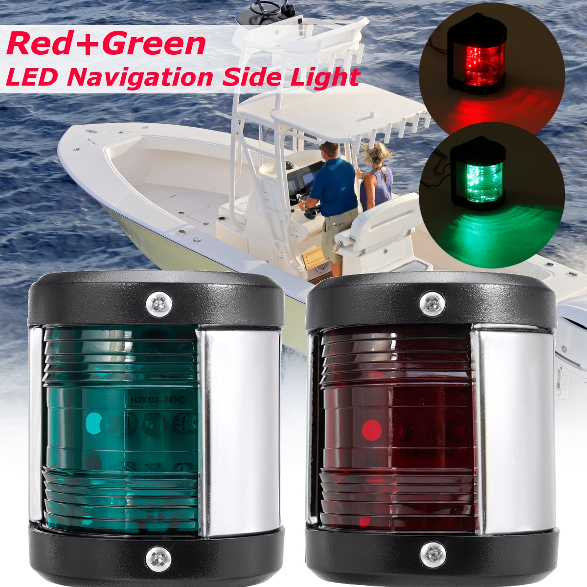 10V-30V Marine Boat Yacht LED Navigation Light Side bow Light Red Green UK