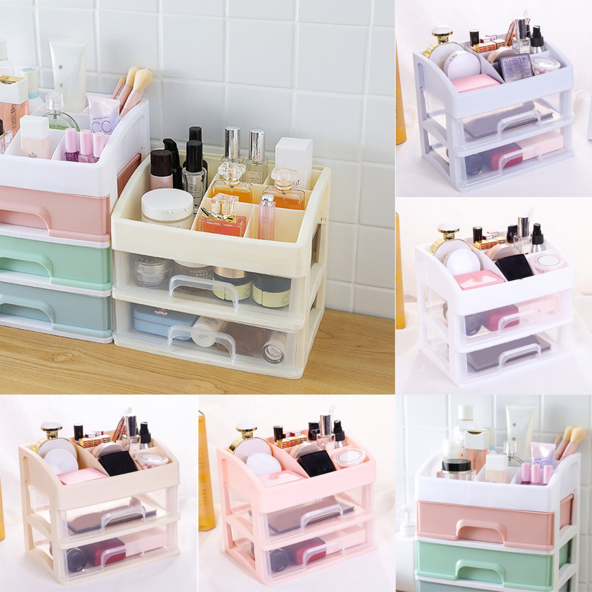 

Plastic Cosmetic Drawer Makeup Organizer Makeup Storage Box Container Desktop Sundry Storage Case