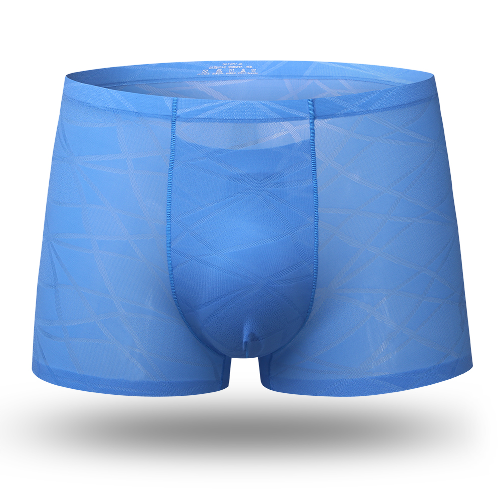 

Mens Ice Silk Jacquard Seamless Transparent Sexy Underwear