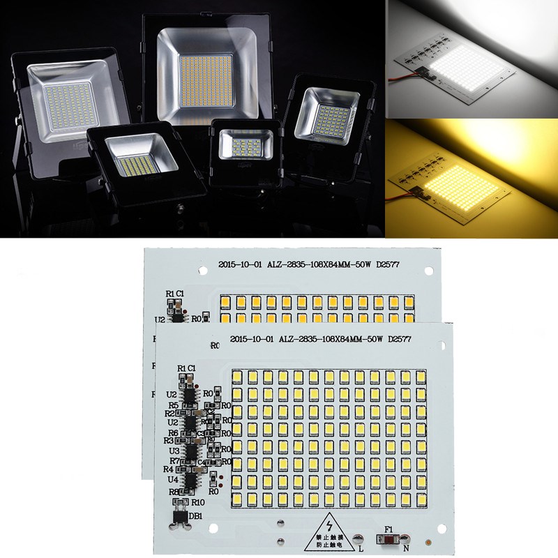

50W SMD2835 Outdooors Smart IC LED COB Chip Bead DIY Flood Light Lamp 220V