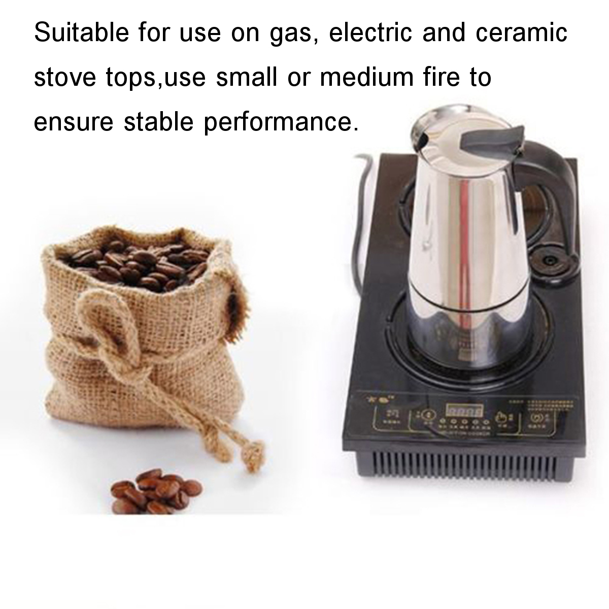 Espresso Moka Coffee Maker Pot Percolator Stainless Steel Electric Stove Electric Coffee Kettle 23