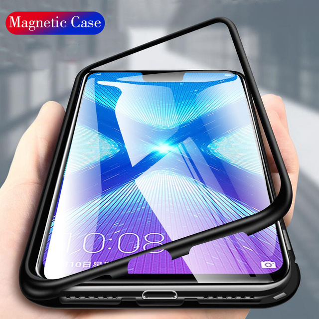 

Bakeey Flip 360° Magnetic Adsorption Metal Tempered Glass Protective Case for Huawei Honor 8X