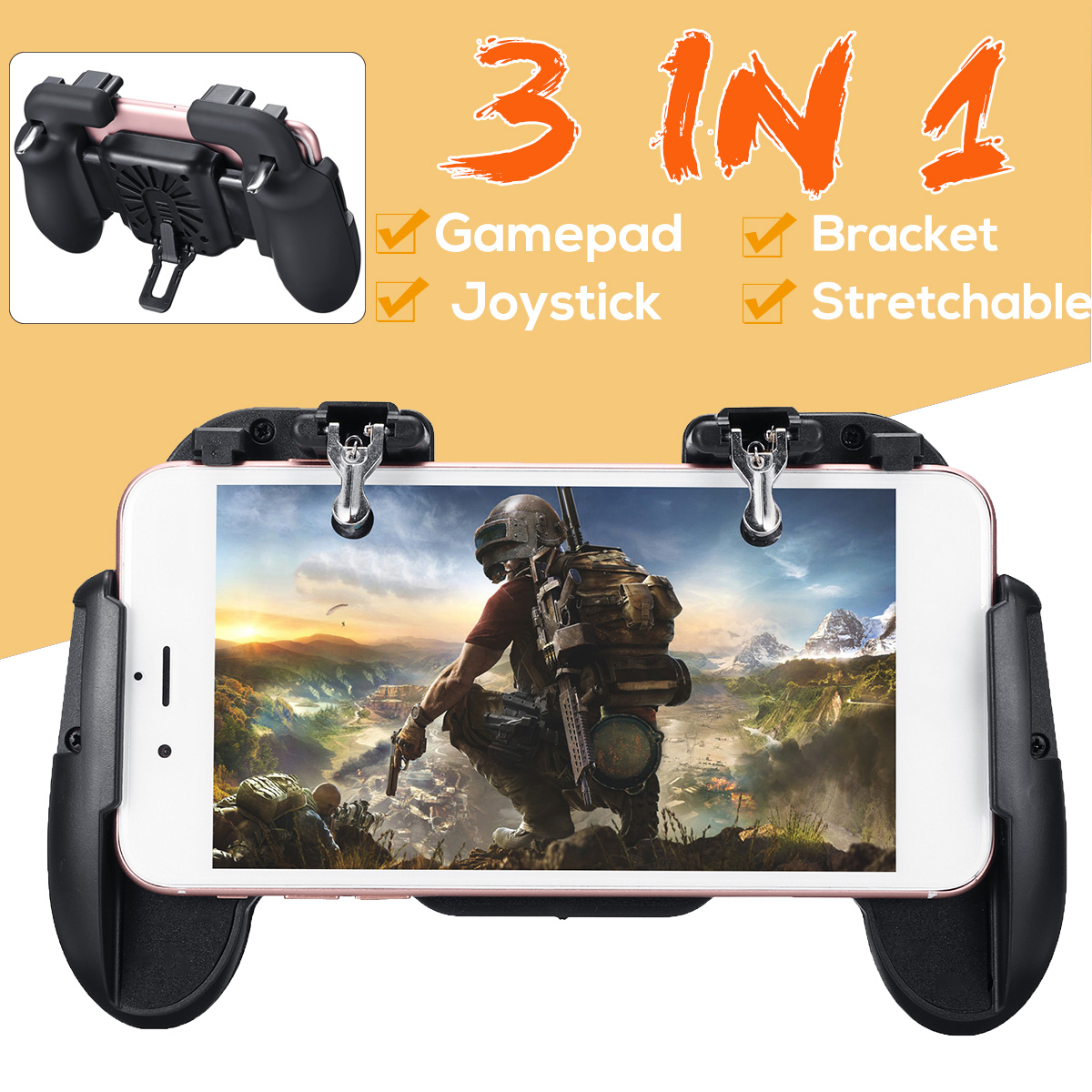 Fire Trigger Shooters Button Controller Gamepad Phone Stretchable Bracket  for PUBG Mobile Game - 
