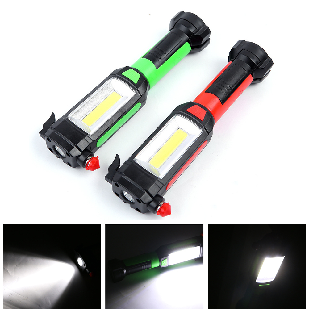 

XANES LF31 COB+LED 2-Light Portable Adjustable Flashlight Work Light Tactical Hammer Hidden Cutter Hanging Clip Magnetic Tail