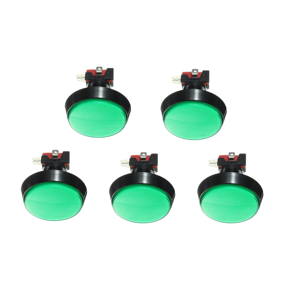 

5Pcs Green LED Light 60mm Arcade Video Game Player Push Button Switch