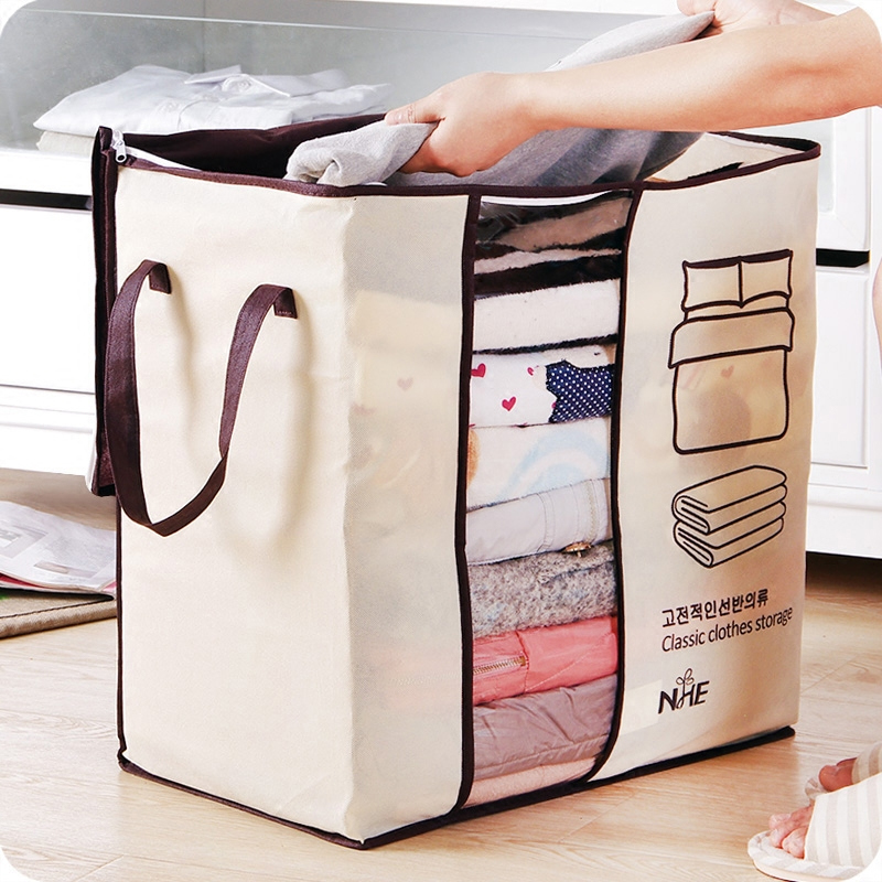 

Honana HN-0828 Portable Clothes Storage Bag Non-woven Quilt Bag Pillow Blanket Closet Organizer