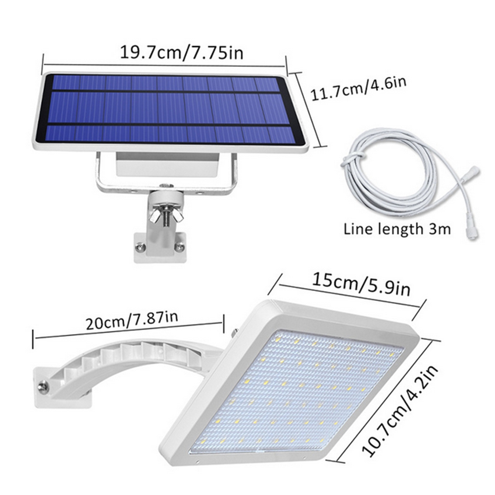 Solar Panel LED Light Sensor Wall Street Lamp Adjustable Floodlight Waterproof For Outdoor Lawn Garden 16