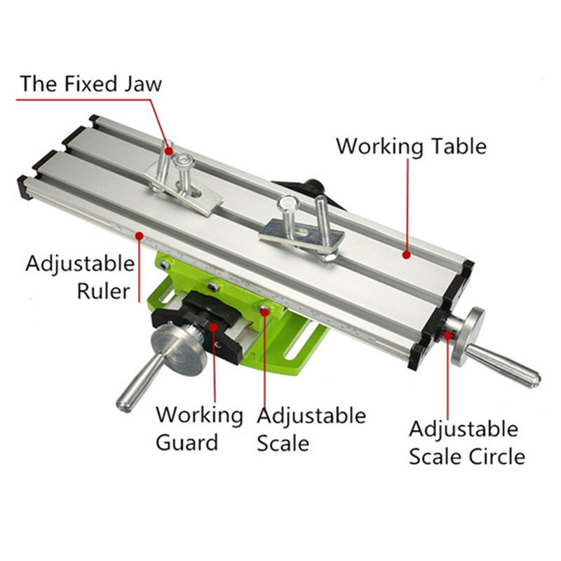 MINIQ BG6300 Mini Precision Milling Machine Worktable Multifunction Drill Vise Fixture Working Table 15