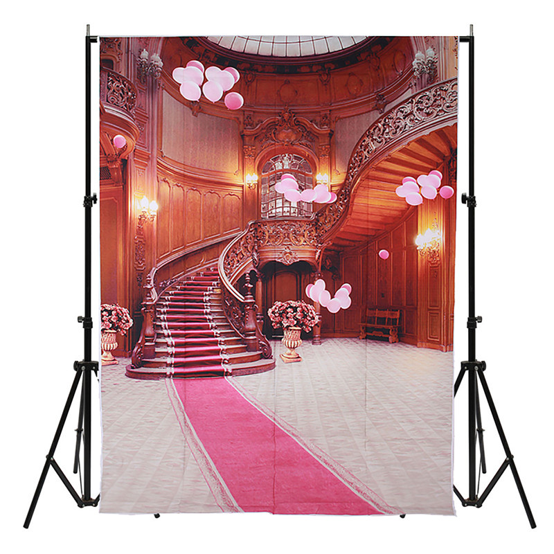 

5x7FT Vinyl Castle Pink Balloon Photography Backdrop Background Studio Prop