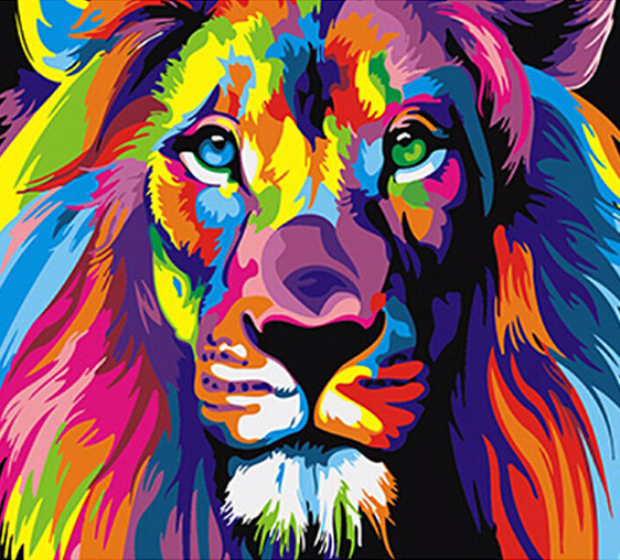 

Frameless Colorful Lion Animals Abstract Painting Diy Digital Paintng By Numbers Modern Wall Art Picture For Home Wall Artwork