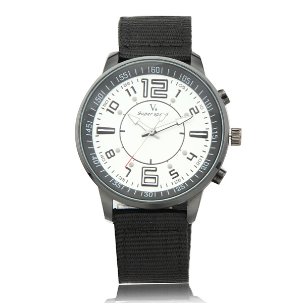 

V6 ужин скорости ткани пояса моды случайные аналоговый кварцевые мужские наручные часы