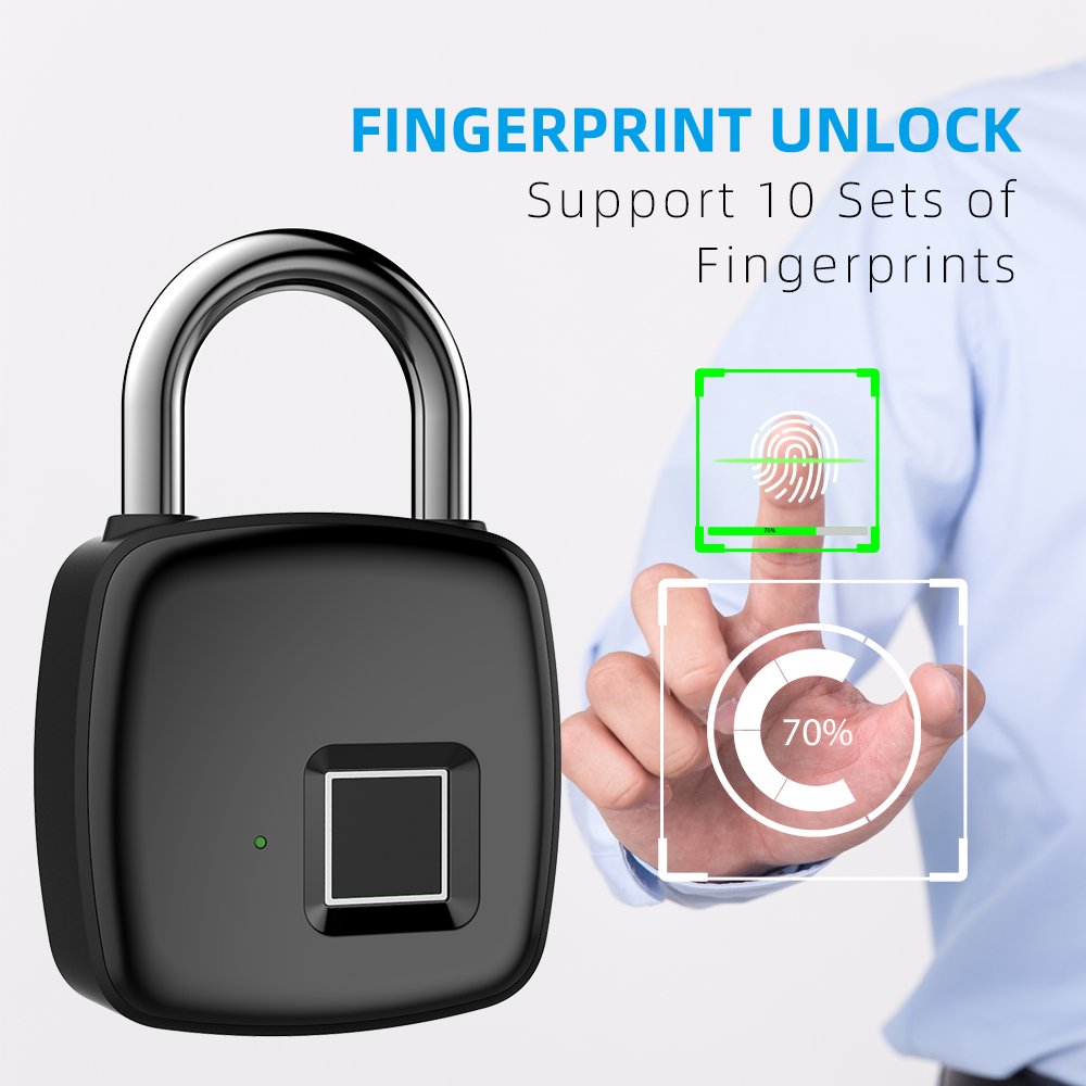 Anytek P30 Fingerprint Lock Electronic Smart Lock USB Rechargeable