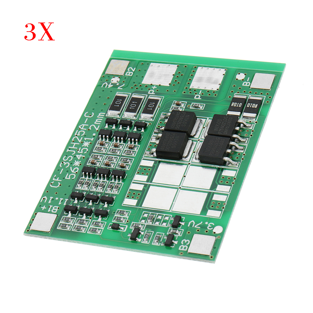 

3pcs DC 12V 12A Three String Battery Protection Board Panels Solar Street Lights Sprayer Protection Board With Balanced