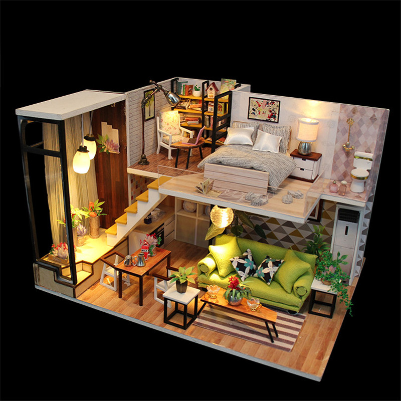 

Hoomeda M030 Наслаждайтесь романтической Европой DIY Дом с мебелью Музыкальная обложка Миниатюрная игрушка Декор