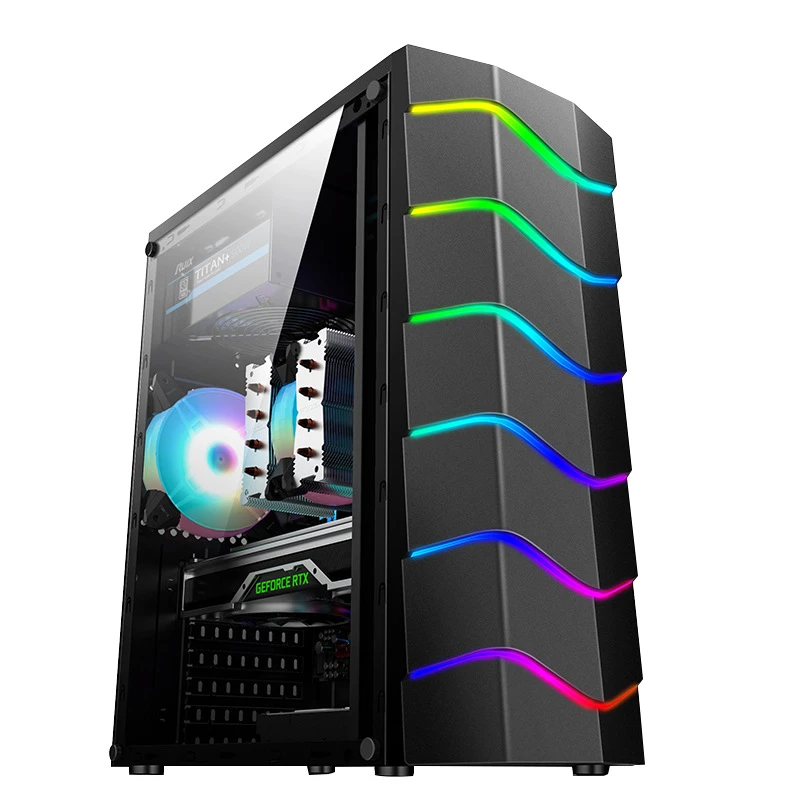 Find Wave Computer PC Case Cooling Fan USB 2 0 Game RGB Light Effect Desktop Gaming Case Support ATX/M ATX/MINI ITX Motherboard Gamer Chassis for Sale on Gipsybee.com
