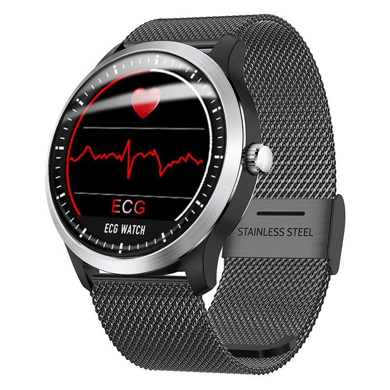 

Bakeey N58 ECG Display Stainless Steel HR Sleep Monitor 3D UI Multi-sport Fitness Tracker Smart Watch
