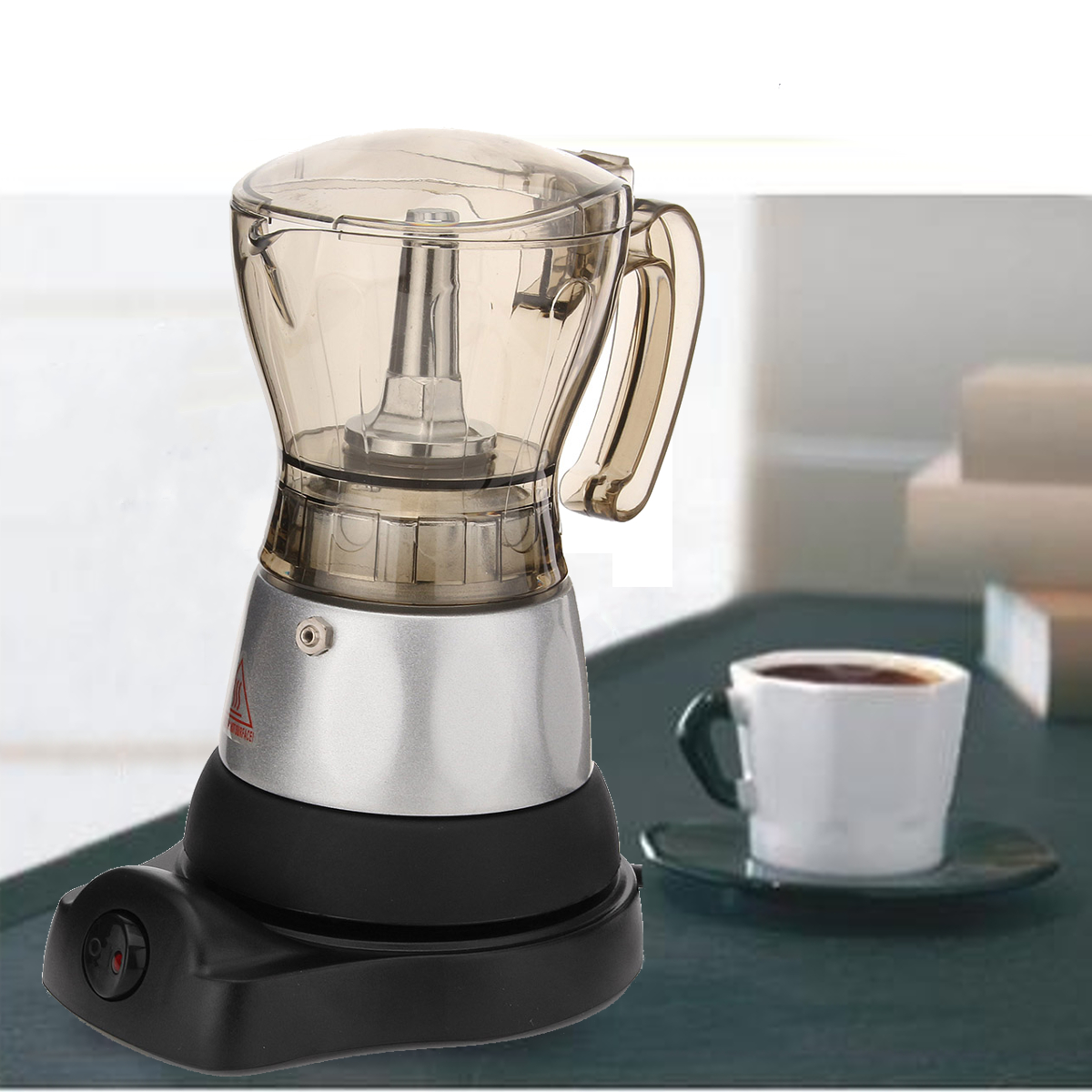 4 Cup Automatic Transparent Acrylic Coffee Maker Percolator Moka Pot Stovetop Espresso Pot Machine 10