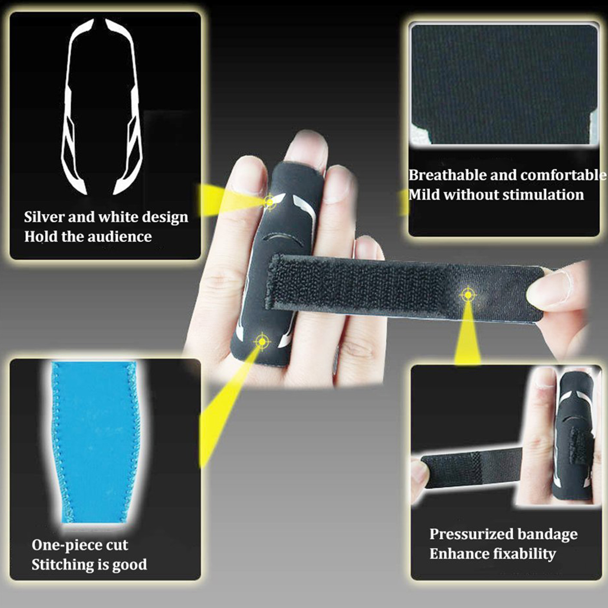Outdoor Basketball Finger Support Finger Splint Brace Support Protector Belt Bandage Pain Relief