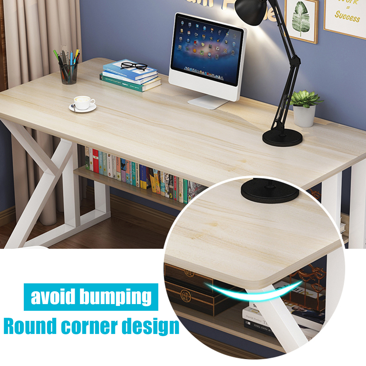 Fashion Computer Laptop Table Bedroom Bookshelf Wooden Stand Notebook Table Home 4