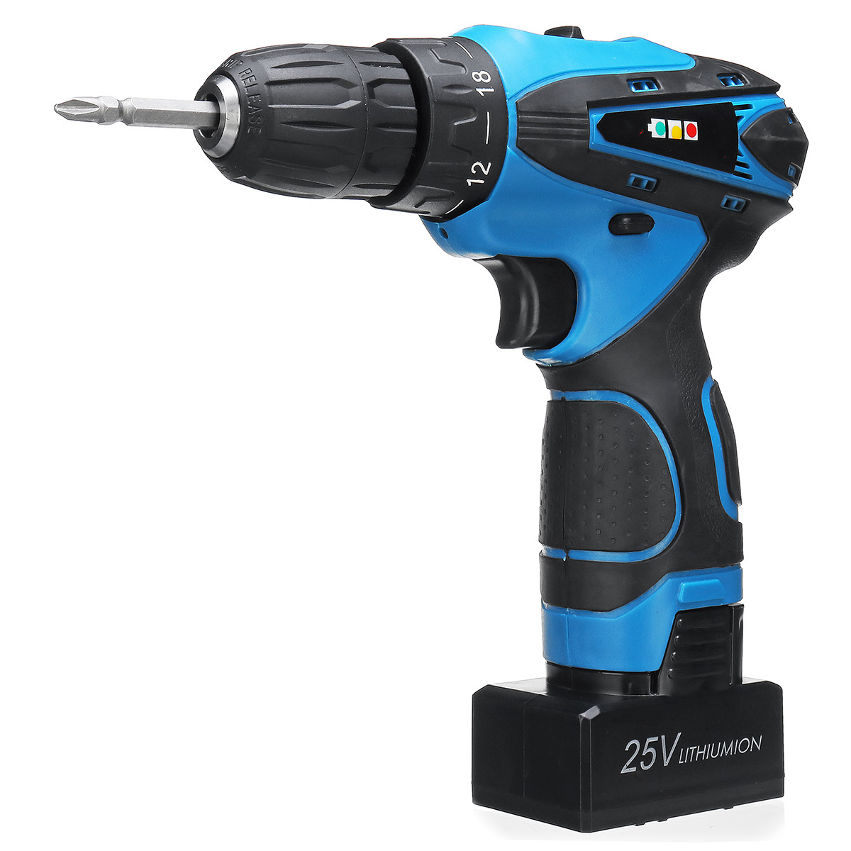 

32 Gears Lithium Power Drills 25V Cordless Electric Screwdriver Dual Speed Two Batteries