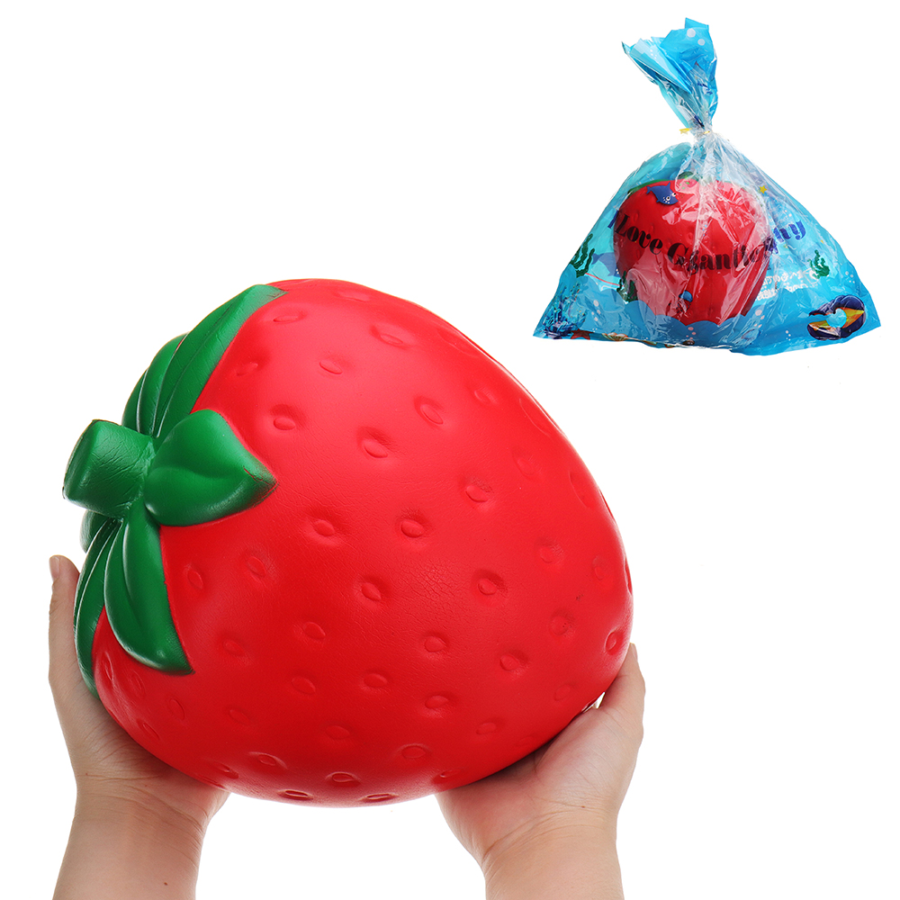 

Огромная клубника Squishy Jumbo 25 * 20CM Fruit Slow Rising Soft Гигантская коллекция подарков для игрушек с Packag