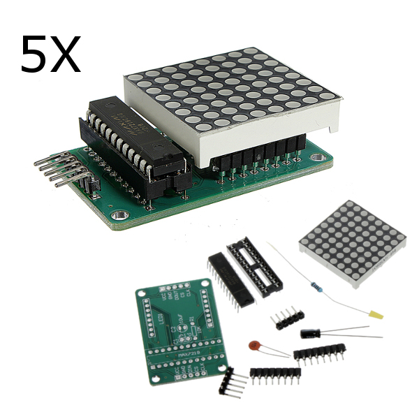 

5Pcs MAX7219 Dot Matrix Module DIY Kit SCM Control Module For Arduino
