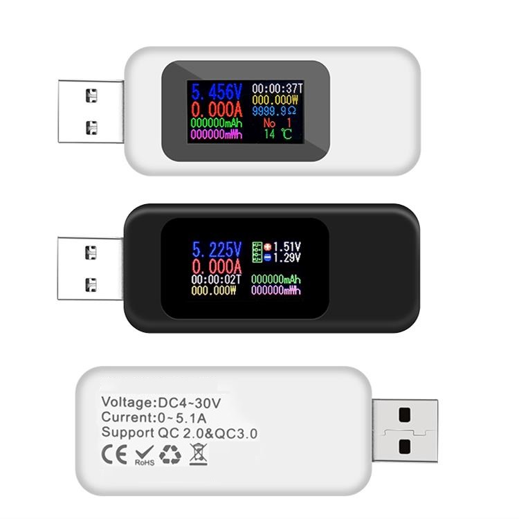 DANIU Digital 10 in 1 Colorful LCD Дисплей USB-тестер Тестер напряжения тока USB-зарядное устройство Тестер Измеритель мощности Амперметр времени Цифровой