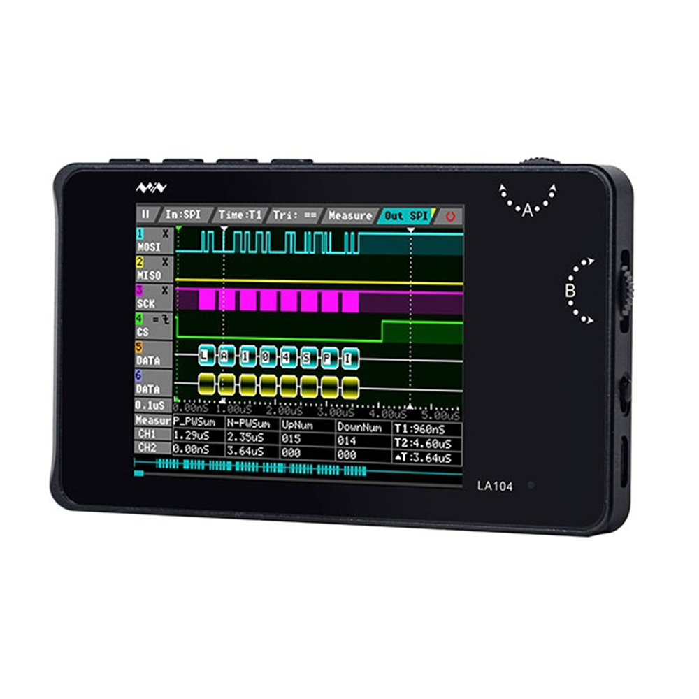 

Mini DSO LA104 Digital Logic Analyzer 2.8 inch Screen 4 Channels Oscilloscope SPI IIC UART Programmable 100MHz Max Sampling Rate