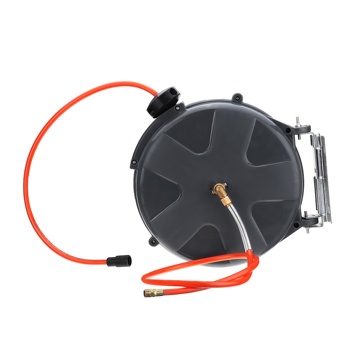 

1/4" X 33' Retractable Auto Rewind Air Hose Reel Cord Reel Rotation Wall Mount 260 PSI