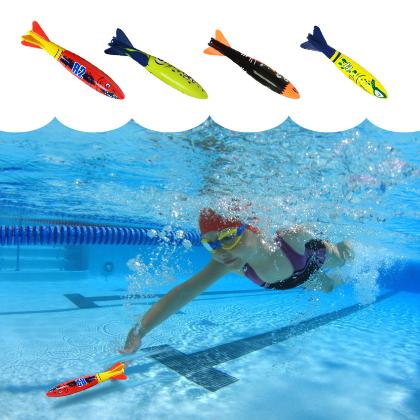 

Water Pool Bath Diver Plastic Toy Swimming Kids Bath Torpedo Fish Model Toys