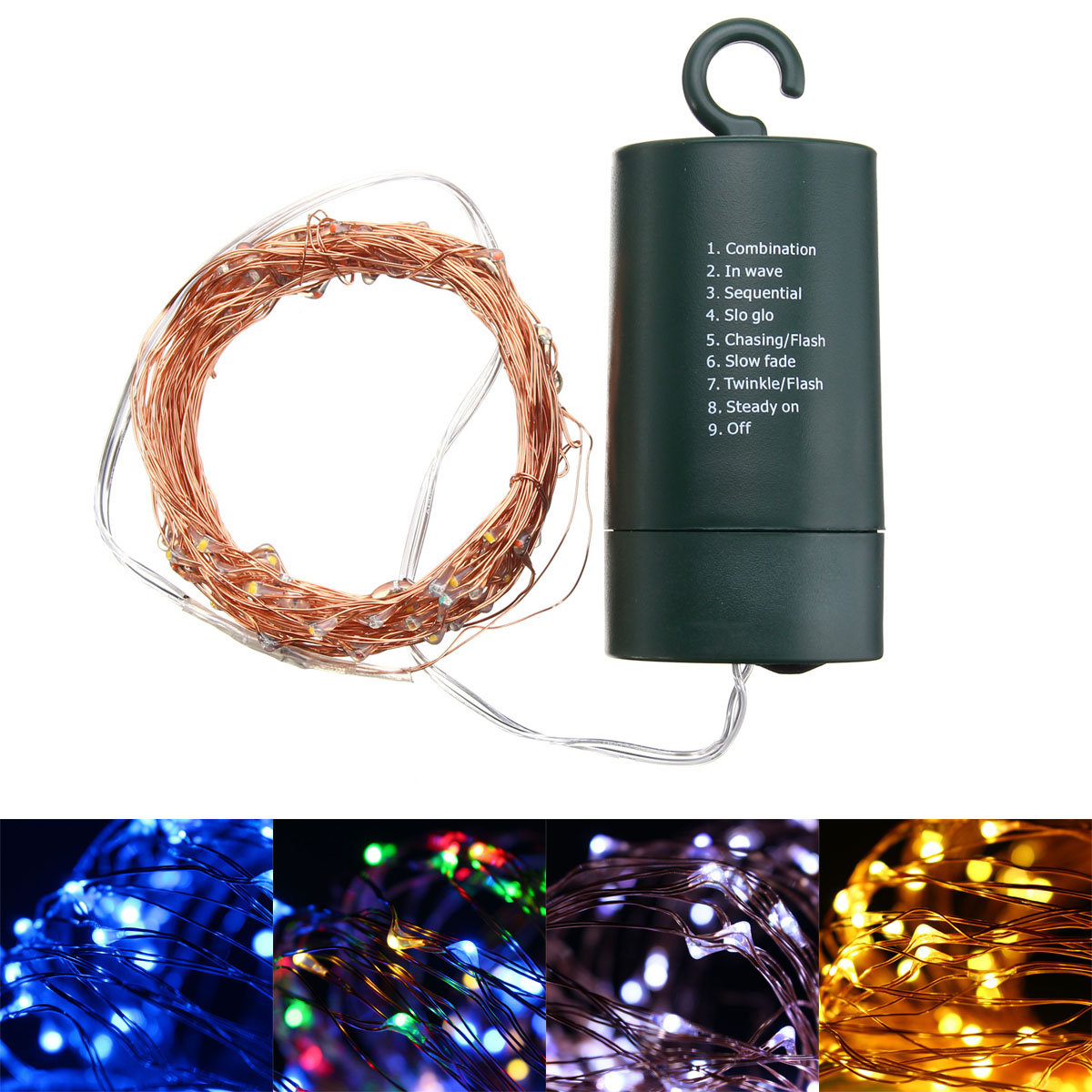 

Battery Powered Waterproof 10M Copper Wire Green Shell Fairy String Light For Christmas Wedding