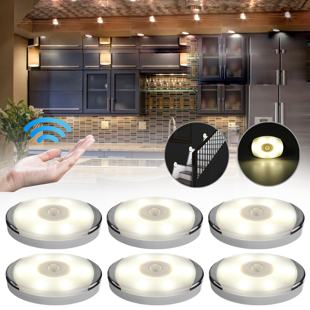 

3pcs / 6pcs PIR Motion Sensor Under Cabinet Light Human Body Induction for Kitchen Cupboard Warm White