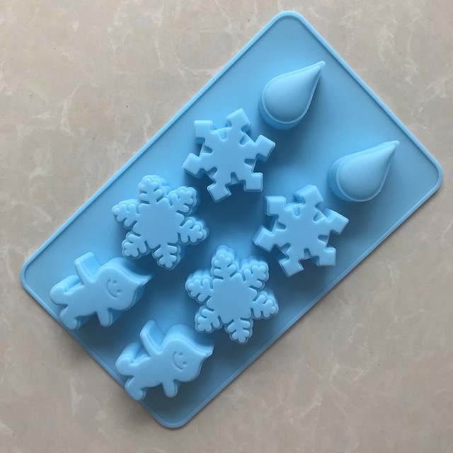 

8 Even Snowflake Rain Point Silicone Chocolate Mold Ice Grid Mold Household High Temperature Easy To Clean Mold