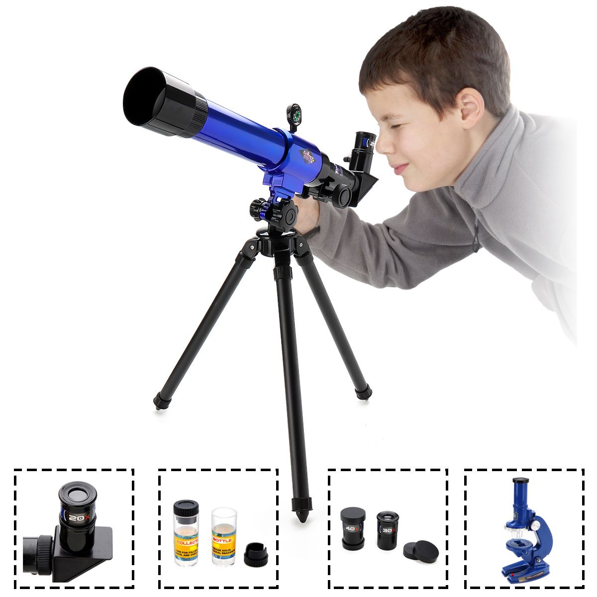 

Powerful Astronomical Telescope With Tripod Stargazing Educational Children Toy Microscope