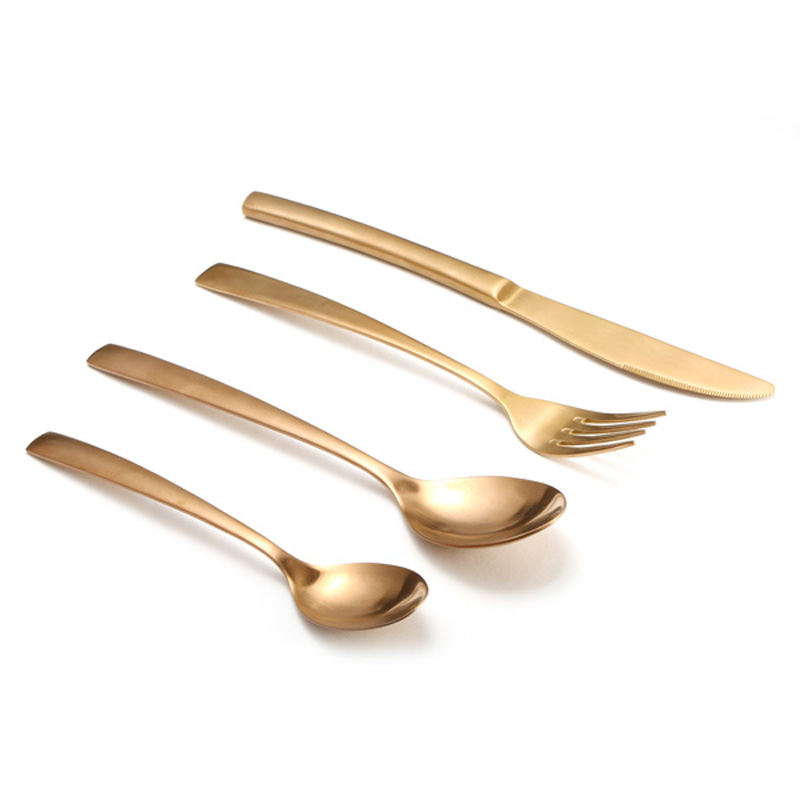 

KC-FL90 Stainless Steel Rosy Gold Flatware Dinnerware Cutlery Fork Knife Spoon Tableware Set