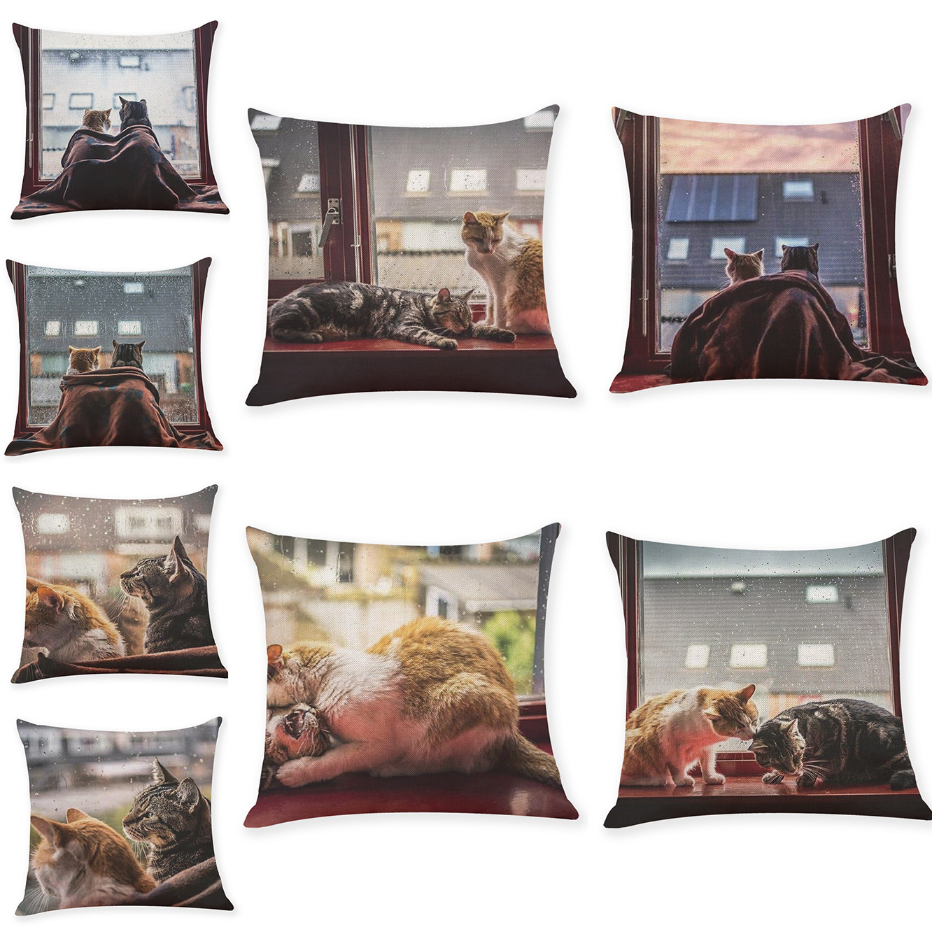 

Honana BX 45x45cm Cat Pattern Luxury Cushion Cover Graffi Style Throw Pillow Case Pillow Covers