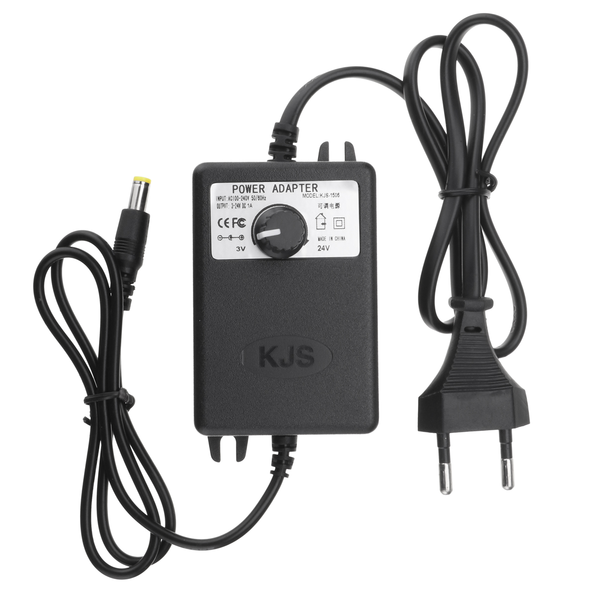 

KJS-1506 3-24V 1A 24W DC Power Adapter Adjustable Voltage Switching Power Supply Adapter