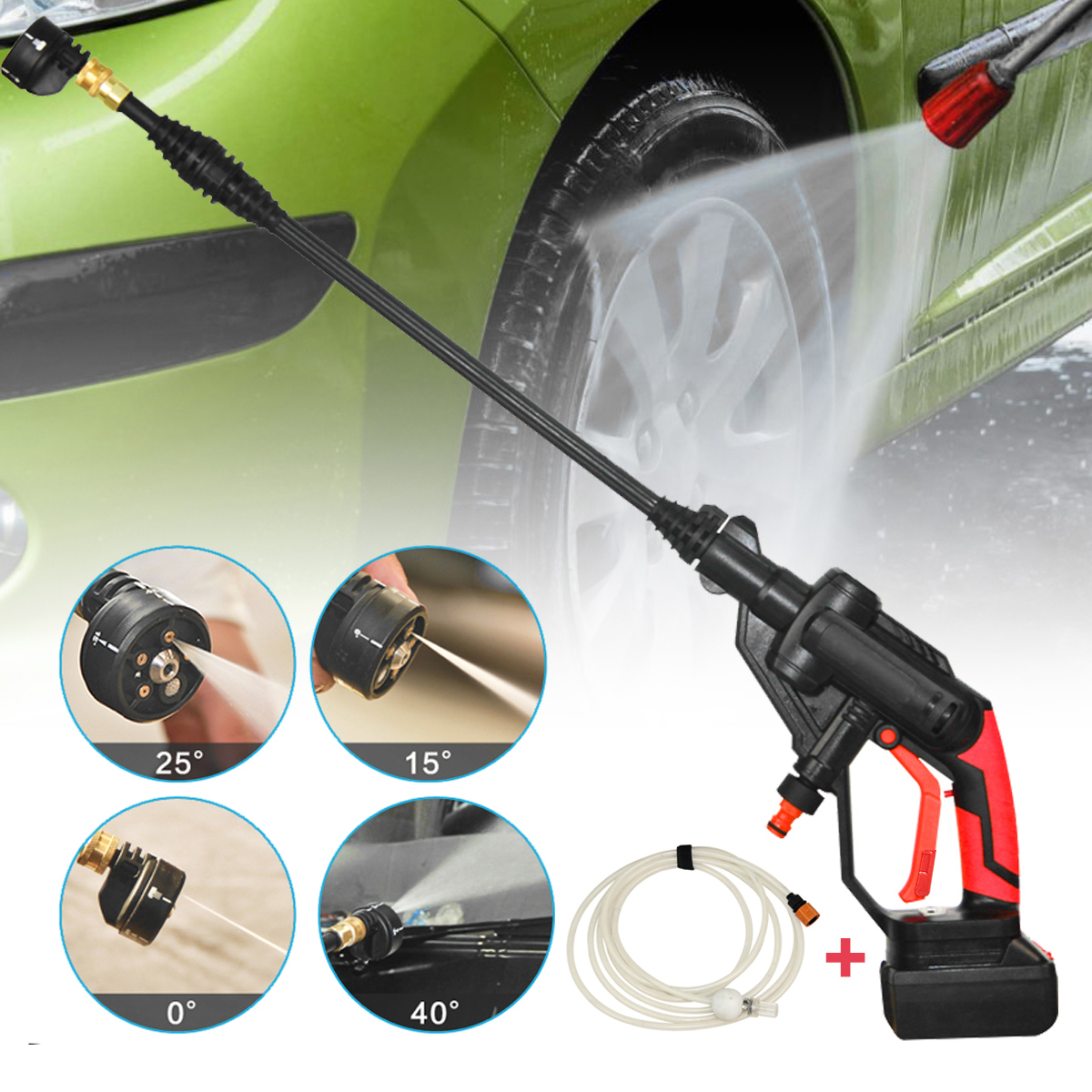 Multifunctional Cordless Pressure Cleaner Washer Gun Water Hose Nozzle Pump with Battery 14