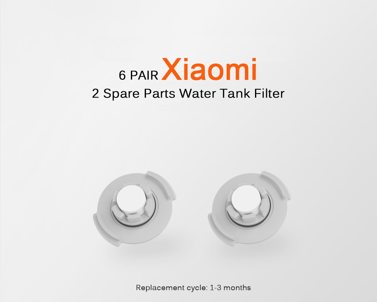 6pcs Robot Vacuum Cleaner 2 Spare Parts Water Tank Filter for Xiaomi Roborock Robot Vacuum Cleaner 3