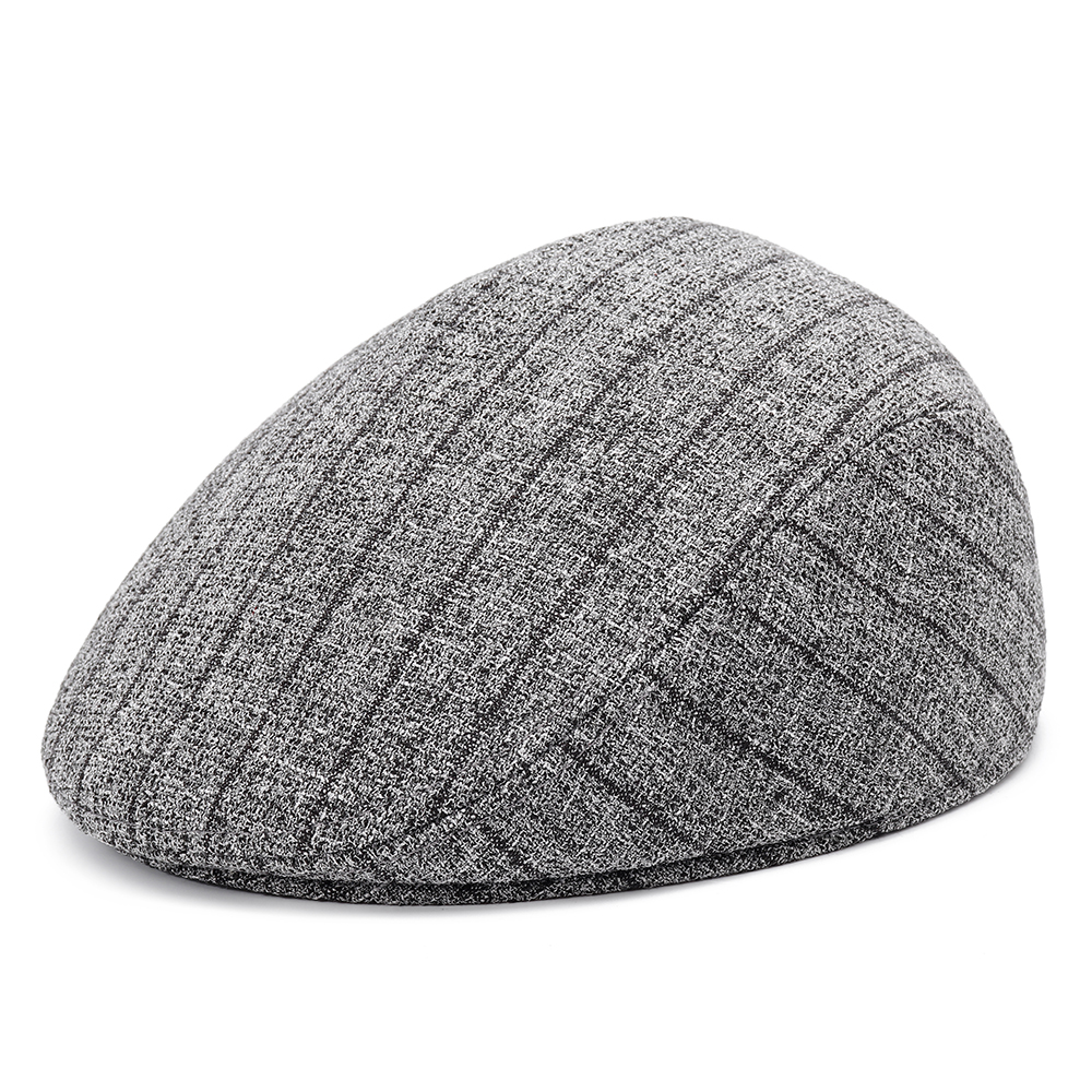 

S/M/L Stripe Dad Casual Middle-Aged Beret Hat Comfortable Linen Old Man Forward Caps
