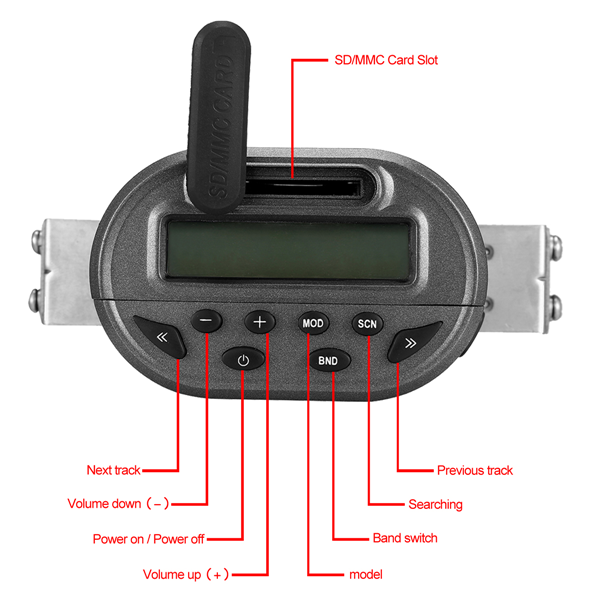 FEYCH Moto Antivol Alarme Anti-vol Avec Radio FM Lecteur MP3 Et Charge Mobile USB