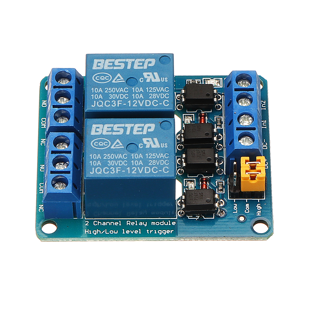 

BESTEP 2-канальный 12-ваттный релейный модуль с высоким и низким уровнем триггера для Auduino