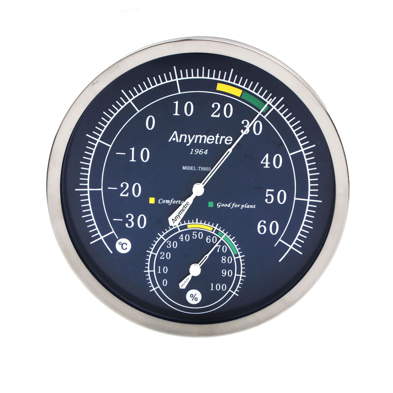 

TH603 Stainless Steel Indoor -30 to 60°C Hygrometer 0% to 100%RH Thermometer Temperature and Humidity Meter
