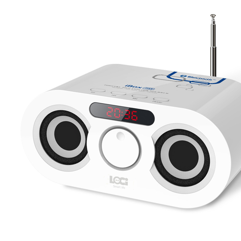 

Loci D68 Белый FM USB AUX TF Беспроводная связь Bluetooth Часы Стереофонические Bass Speakers Dual Speaker Alarm Часы